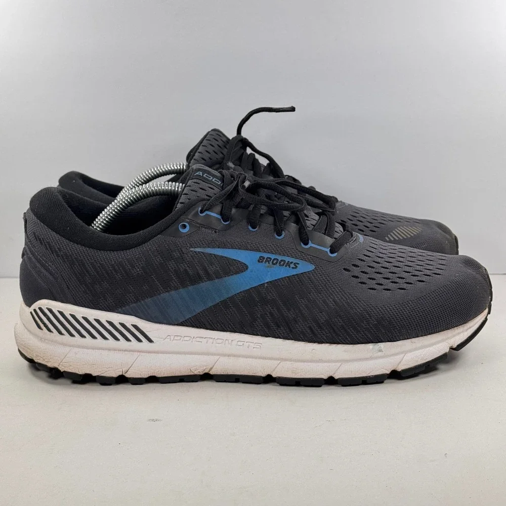 Brooks‎ Addiction GTS 15 Mens 11 Wide 2E Grey Blue Running Shoes 1103652E077